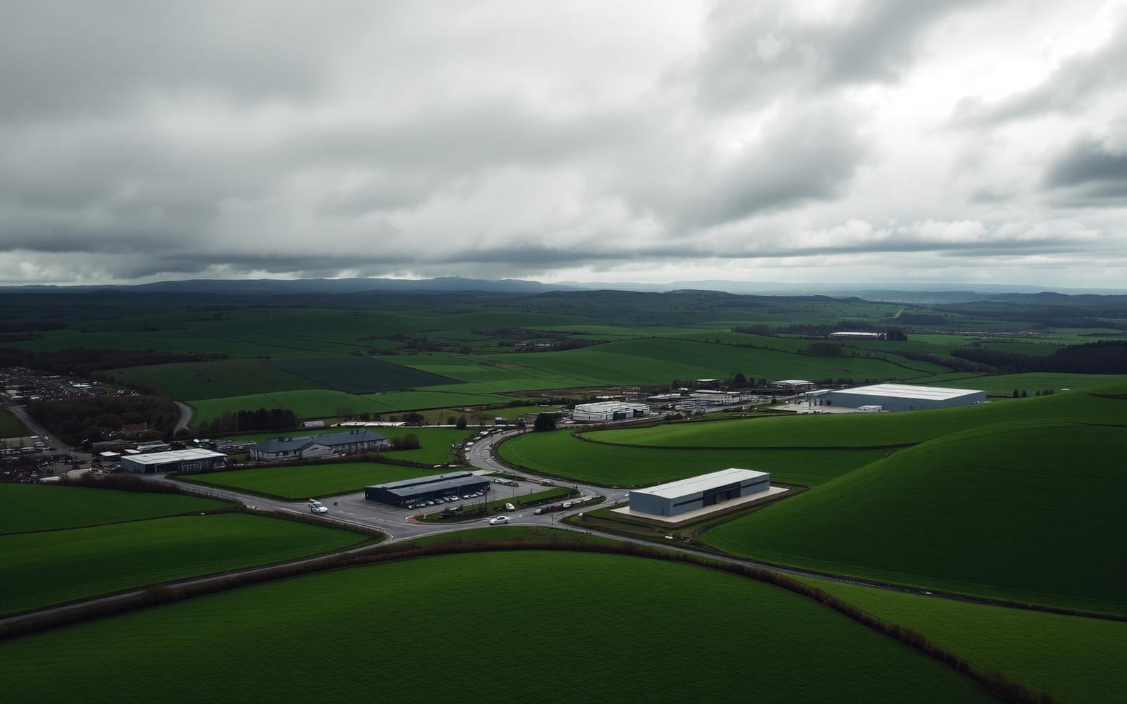 Aerial view of Irish manufacturing landscape